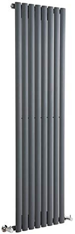 MILANO Anthracite Vertical Single Oval Panel Radiator 1780 x 472mm