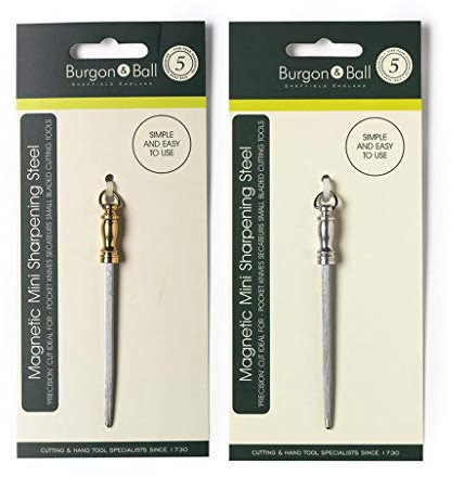Burgon & Ball Miniature Sharpening Steel Cutting Tool with Aluminium Handle, 7 cm Length