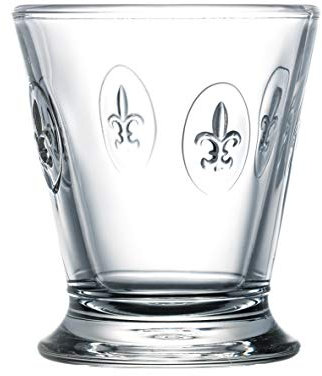 Bistrot Lot de 6 Verres à Eau Bas Motif Fleur de lys 25 cl
