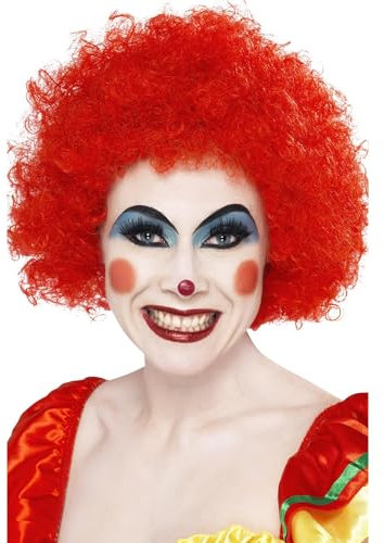 Smiffys Verrückter Clown Perücke, Rot, 120g