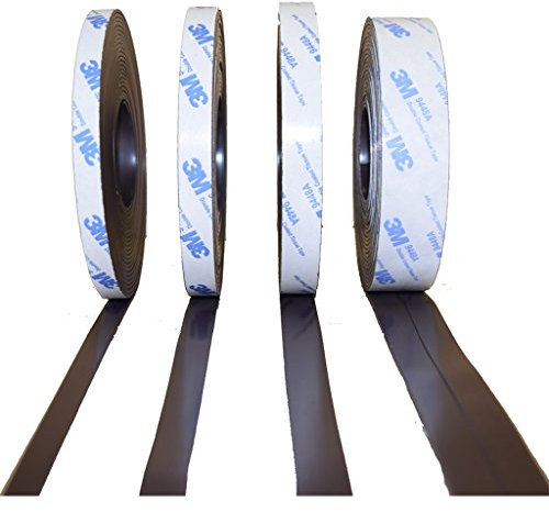 Magnetband mit 3M Kleber Kleberücken selbstklebend Kombi Typ A + Typ B - 1,5mm x 25,4mm x 5 Meter - Qualität  Anisotrop Höchste Haftkraft - Magnetfolie diese Magnetstreifen sind mit einem 3M Kleber 9448A - für höchste Klebekraft Sonnenbeständig bei Fliegengitter