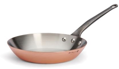 de Buyer - Bratpfanne aus Kupfer INOCUIVRE mit Stiel aus Gusseisen - 24 cm - 6465.24, Kupferbraun