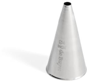 De Buyer - Douille en inox unie - Diamètre 0,4 cm - En Inox, Idéale pour Décorer, Garnir et Remplir, Sans Soudure pour Hygiène Parfaite, S'Adapte aux Poches Pâtissières, Argent
