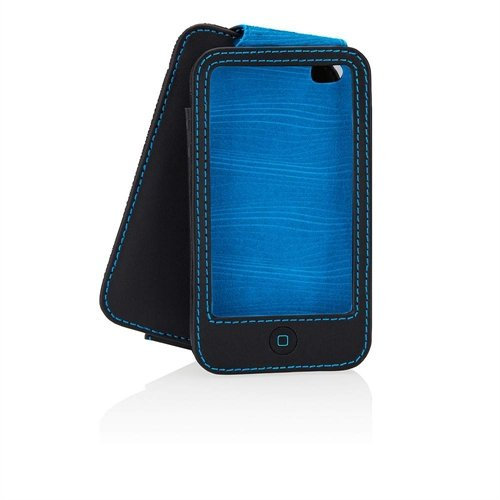 Belkin Apple iPhone 4 Lederhülle schwarz/ blau