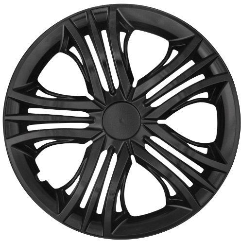 cartrend Radkappen Fun, 16 Zoll, für alle gängigen Stahlfelgen, aus Spezial-ABS-Qualitätskunststoff, schlagfest, zweischichtige Metallic-Lackierung, überlackierbar, schwarz, 1 Stück