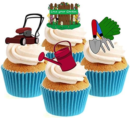 Gardening / Gardener Collection Edible Stand Up Wafer Paper Cake Toppers (12 Pack)