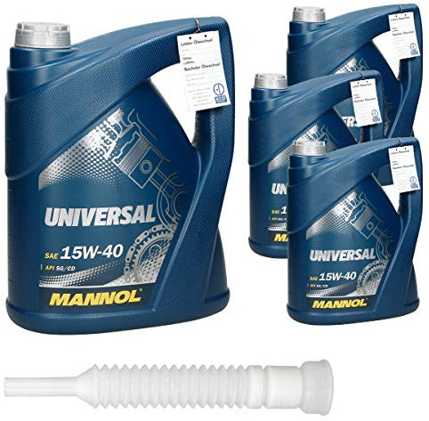 ECD Germany 4 x 5 L MANNOL Motoröl 15W40 Universal API SL/CF