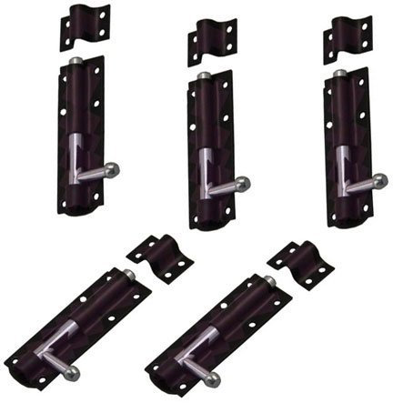 Pack of 5 black steel tower door bolts 75mm (3inch)