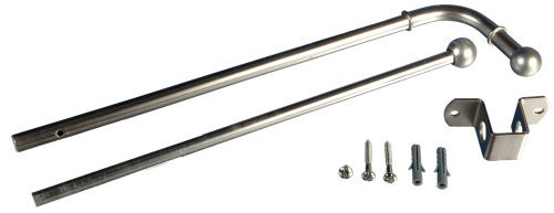 Liedeco Gardinenstange mit Schwenkarm Chrom-matt Variante 060-100 cm ausziehbar