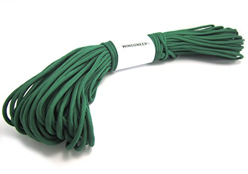 WINGONEER Fallschirmschnur Paracord, mit 7 Strängen, 550 lbs, 100 ft - grün