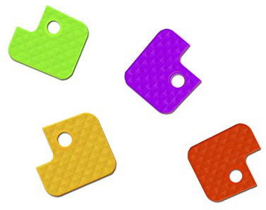 Wedo 262807099 Schlüsselkappen (aus flexiblem Kunststoff, eckig) 100 Stück, farbig sortiert