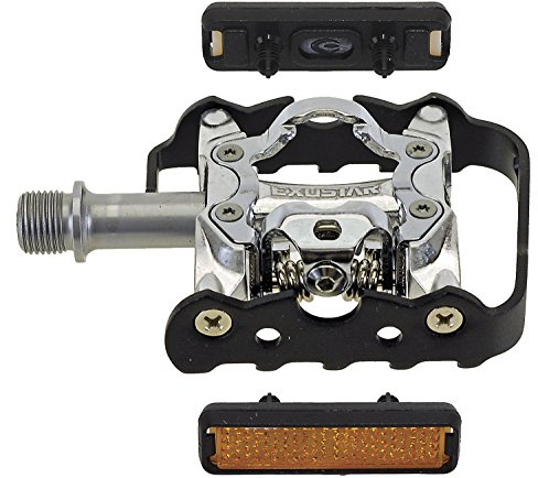 Exustar Halb-Clipless-Pedal, silber/ schwarz