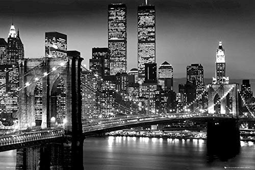Close Up New York - Brooklyn Bridge - Poster schwarz-weiß - Grösse 91,5 cm x 61 cm + Ü-Poster