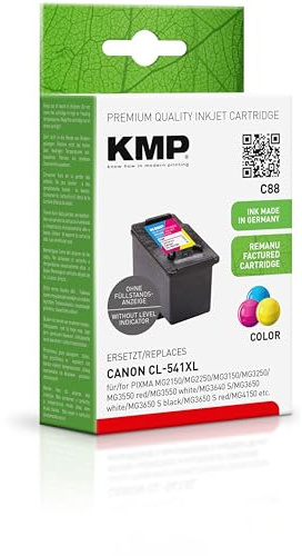 KMP Tintenpatrone passend für Canon CL541XL (5226B005) 3-farbig - C88 - für PIXMA MG2150 MG2250 MG3150 MG3250 MG3550 red MG3550 White MG3640 S... etc.