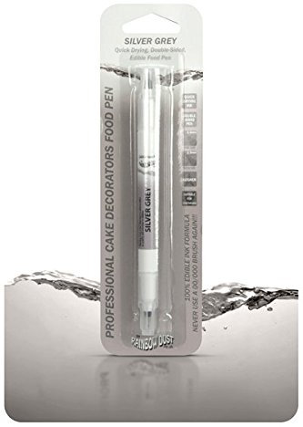 Rainbow Dust Professional Cake Craft Pen (Silver Grey, Dual Nib)