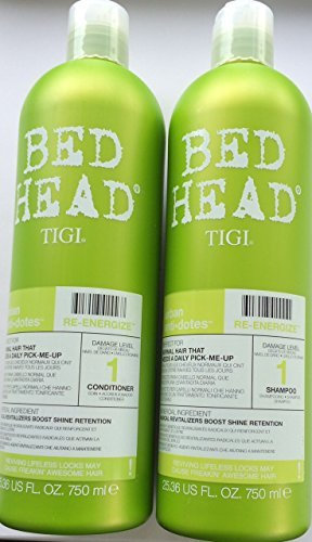 Tigi Bed Head Urban Antidotes Re-Energize Shampoo & Conditioner Tweens 750ml each with Free Pumps by Bed Head