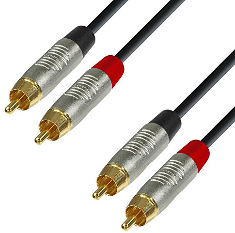 Adam Hall Cables 4 STAR TCC 0060 - Twin-Kabel, Rean 2x Cinch male auf 2x Cinch male, schwarz, 0,6m