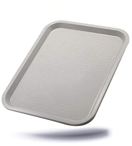 Kerafactum Serviertablett praktisches Servier Tablett Gläsertablett zum abräumen | Gastrotablett rutschhemmend 41,5 x 31 cm stapelbar | Farbe grau Gastronomie Kantine Service Tray Systemgastronomie