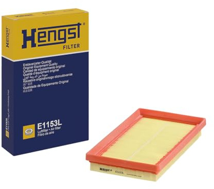 HENGST - Luftfilter E1153L - Luft-Filtereinsatz für KFZ | Hochwertiger Motorluftfilter für Otto- oder Dieselmotor - Schutz für Motoren - Wasserbeständig