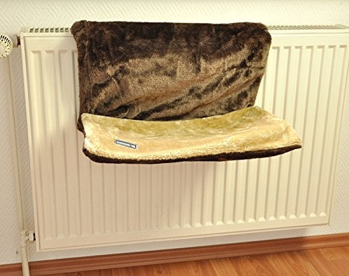 nanook Katzen Heizungs-Liege Liegemulde Dream, XL, kuscheliges Plüsch, braun beige 47 cm Länge
