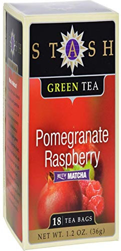 Stash Tea - Tè premio di verde del lampone del melograno con Matcha - 18Bustine di tè