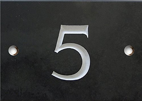 Engraved Slate House number sign - 1 to 99 (select your number here) - number 5 (Same Day Dispatch by 1st class Post!!!)
