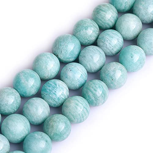 Gem-Inside Natural Brazilian Amazonite Stone 12mm 31pcs Round Beads for Jewellery Making Strand 15 Beaded Semi Precious Gemstone DIY Handmade Craft Supplies