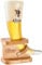 Verre à bière 33 cl original La Corne du Bois du Pendus, avec support en bois, verre à bière belge