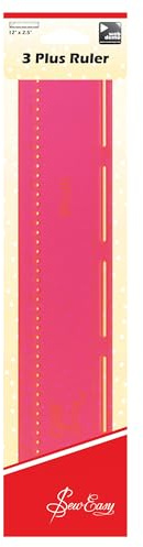 Sew Easy Strip Bias Ruler – Quilting & Patchwork Rule for Applique Sewing, Transparent Acrylic Non-Slip, 30.5 x 6.4cm/ 12 x 2.5”
