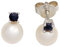 Ohrringe Ohrstecker mit Süßwasser Perle & Saphir blau 585 Gold Weißgold Damen