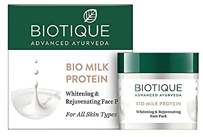Biotique Bio Milchprotein Whitening & Rejuvenating Face Pack für alle Hauttypen, 50G