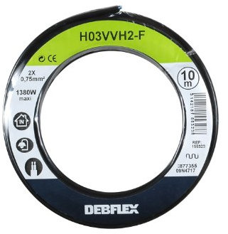 Debflex 155323 Spule ho3 Vvh2-F 2 x 0,75, 10 m, Schwarz