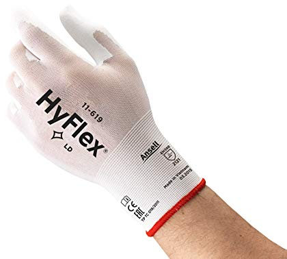 Ansell HyFlex 11-619 Arbeitshandschuhe aus Nylon, Extrem Dünn, Vielseitig Einsetzbarer, Mechanikschutz-Handschuh, Industrie PSA, Damen Herren, Waschbar, Schwarz, Größe XL (12 Paar)