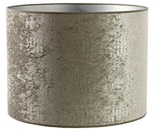 Lampenschirm Chelsea von Light & Living - Ø50, Höhe 38cm, für E27-Fassung - Blickdichtes Silber mit schimmerndes taupe Innenverkleidung - Runder Lampenschirm für Tisch-, Stehlampen und Deckenlampen
