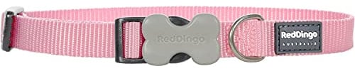 Red Dingo Einfaches Hundehalsband aus Nylon mit einzigartigem Verschluss, verstellbar, in Größe L und Farbe Rose, für alle Hunderassen und Altersstufen