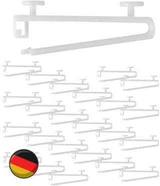 De-Plastik 24x Schlaufengleiter | 5 cm Schlaufen | Innenlauf Vorhangschiene | Perfekte Aufhängung für Gardinen und Vorhänge | Verschließbar | Ideal für Wohnzimmer, Schlafzimmer und Büro | Weiß