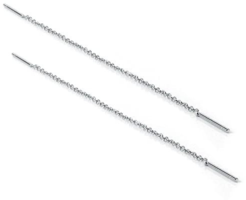 Sterling Silver 12mm Bar Threader Pull Through Belcher Chain Earrings