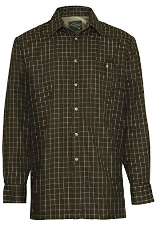 Champion Men's Milton Long Sleeve Micro Fleece Lined Winter Shirt (Green) XL
