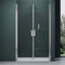 Mai&Mai double porte de douche pivotante 180°auto-levante paroi de douche pour niche 100x195cm en verre ESG transparent de 6mm avec revêtement Nano Ter24K