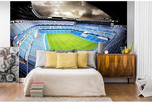 Vlies Fototapete FUßBALLSTADION 375 x 250 cm | Vliestapete - Wandtapete inklusive Kleister | PREMIUM VLIES QUALITÄT
