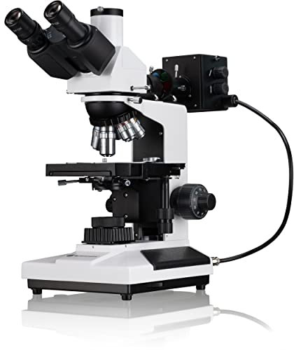 Bresser professionelles trinokulares Auflicht und Durchlicht Mikroskop Science ADL-601P 40-600x Vergrößerung, planachr. Objektive, koaxialer Kreuztisch, voll polarisierbare Beleuchtung, Kameratubus