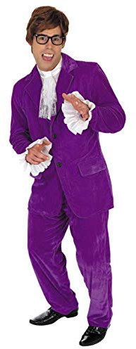 Fun Shack Costume Anni 70 Uomo Viola - Abito Carnevale Vintage, Vestiti Film 60-70 per Halloween, Compleanni e Party, XL