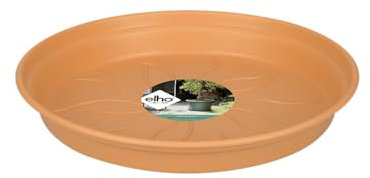 Elho Green Basics Soucoupe 25 - Terre Cuite Doux - Intérieur & Extérieur - Ø 25.3 x H 3.7 cm
