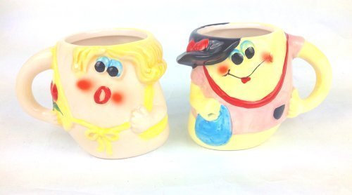 Becher 2 er Set Tasse mit Henkel Kaffetasse lustige Motive Boy Girl Liebe