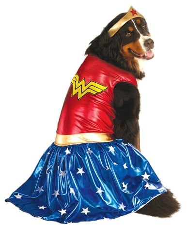 Rubies unisex adult 580286 Official s DC Comic Wonder Woman Pet Dog Costume Super Hero Gift Big Dog Size XXXL, Black, XXL UK Halloween