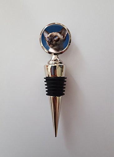 Siamese Cat Polished Metal Wine Bottle Stopper Ideal Birthday Keepsake Gift N49