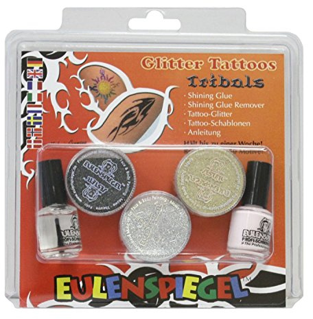 Eulenspiegel 730034 - Glitzer Tattoo Set Tribals XL, Karneval, Halloween, Mottoparty