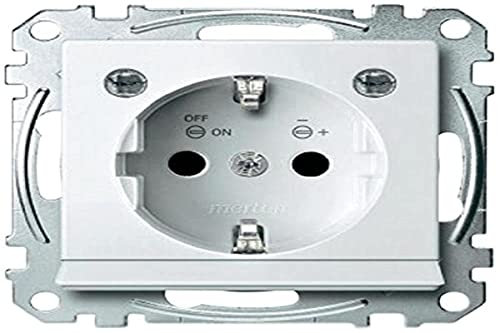Merten MEG2304-0319 SCHUKO-Steckd. m. Lichtausl. u. LED-Bel.-Modul, BRS, StK, polarws. glänz.,Sys. M