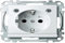 Merten MEG2304-0319 SCHUKO-Steckd. m. Lichtausl. u. LED-Bel.-Modul, BRS, StK, polarws. glänz.,Sys. M