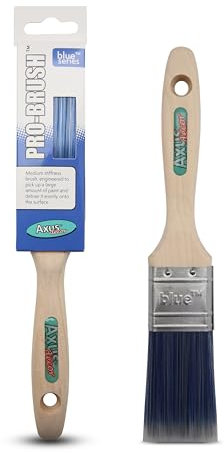 Axus Decor Pro Paint Brush (Blue Color) - 1.5/38mm - For All Paints, Synthetic Filaments, Beavertail Handles, Rust-Resistant Stainless Steel, Compatible with Brushmate vapour boxes
